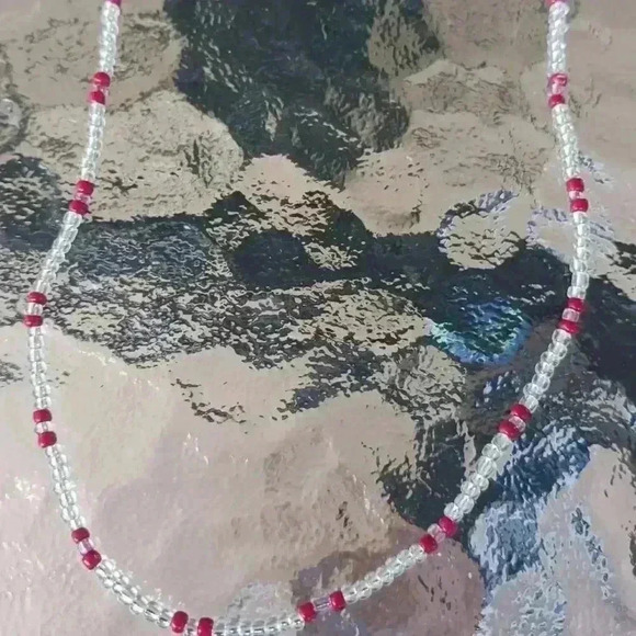 Handmade Beaded Necklace and Earrings Set - Picture 2 of 3